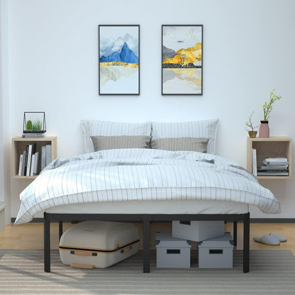 Amazon Basics Heavy Duty Non-Slip Bed Frame with Steel Slats, Easy Assembly - 46cm, Height(Queen)