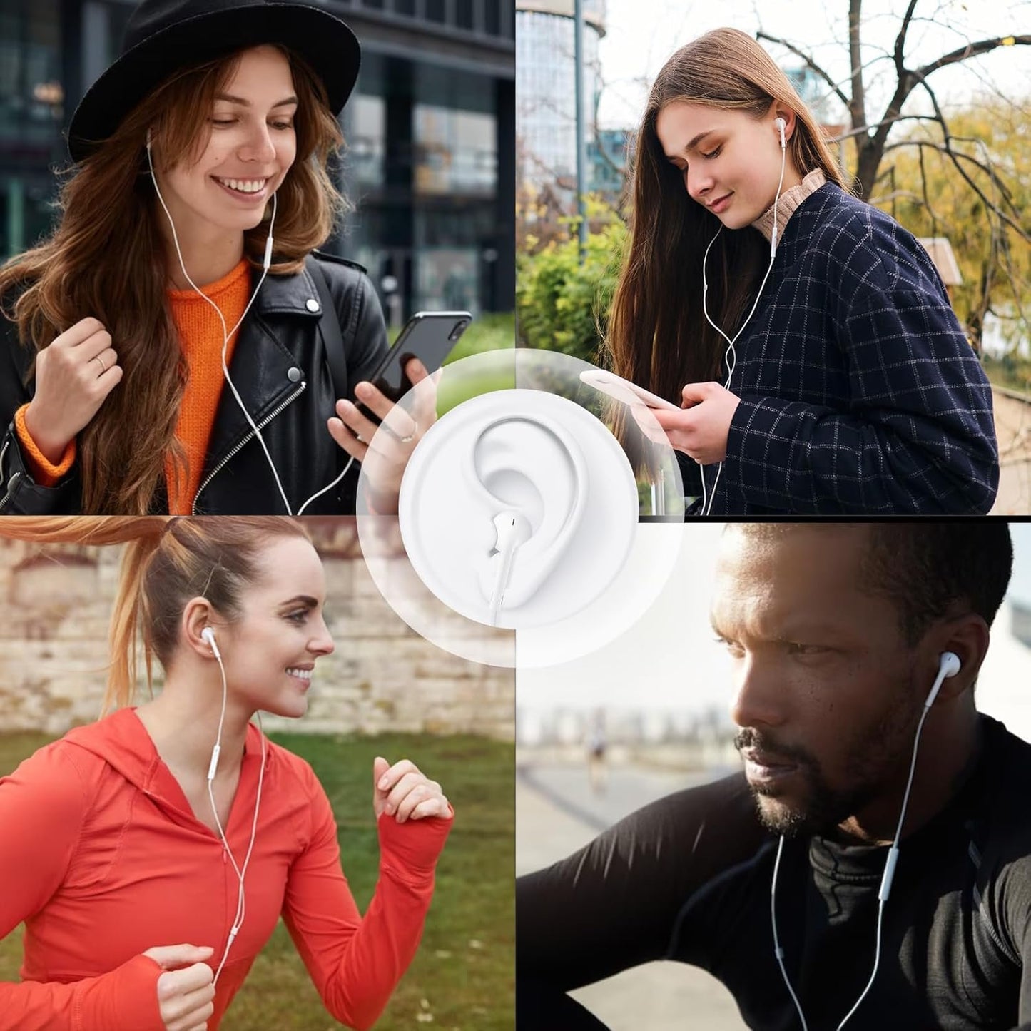 Wired Earbuds 4 Pack, Earbuds HiFi Stereo Wired Earphones Headphones with Microphone Volume Control Compatible with iPad, Laptop, MP3, Android Smartphones, Fits All 3.5mm Jack Device