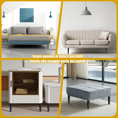 STOAT® Adjustable Furniture Feets.4 Pcs Adjustable 12-21cm Metal Furniture Feet for Cabinets, TV Cabinets, Sofas, Bedside Chairs, Adjustable Height 12-21cm