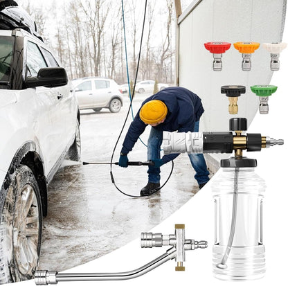 Car Soap Sprayer, Spray Nozzle Pressure Attachment Kit, Adjustable and Multi-Purpose Modes for Truck, Outdoor, Lawn, House, Car Wash, Detailing, Tire Cleaning, 7.48 x 5.91 inches