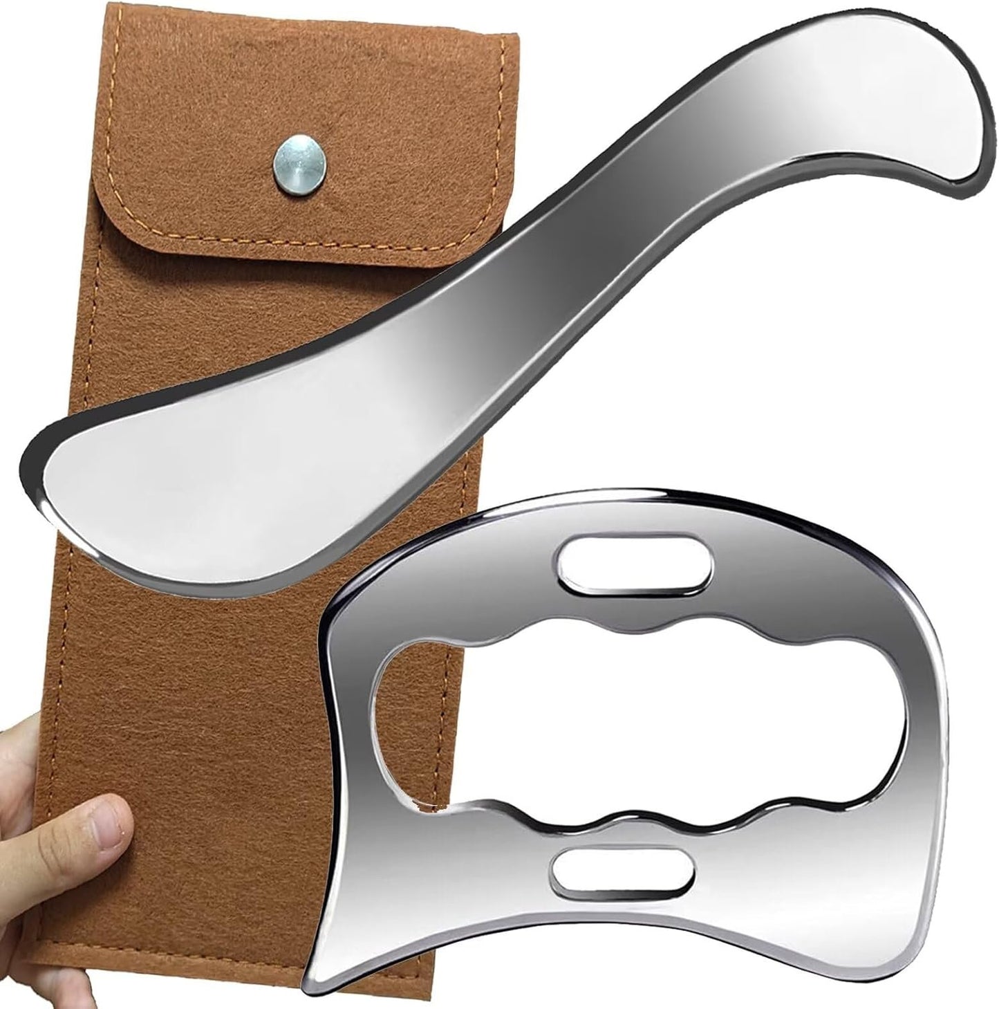 AnTiexi 2 in 1 Stainless Steel Muscle Scraper Tools Set,IASTM TOOL, Scraping massagge Tool Great Soft Tissue Mobilization Tool Physical Therapy
