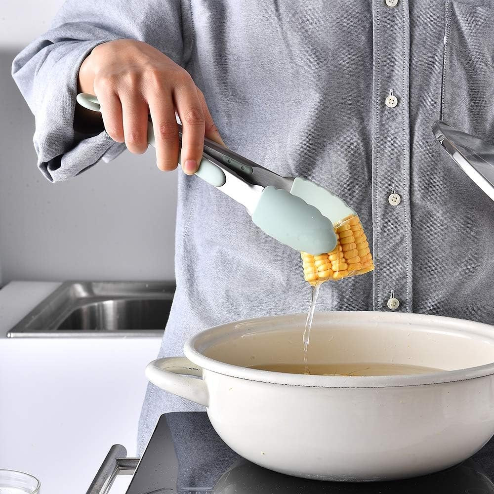 Kitchen Utensils Set for Cooking : 13 Pieces Silicone Wood Handle Kitchen Spatula Set - Heat Resistant Kitchen Gadgets Tools for Non-Stick Cookware(Green)