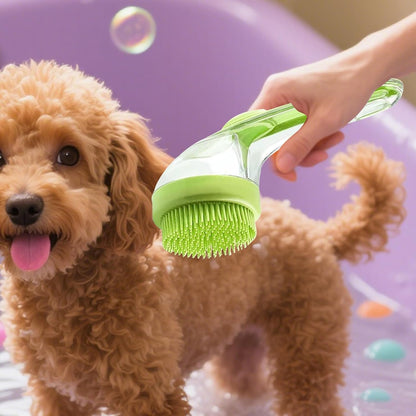 Dog Bath Brush, Pet Toilet Massage, Portable Silicone Bristles, Ergonomic Handle Scrubber, Deep Cleaning Massage, for Indoor, Outdoor Bathing, Shower, Spa, Cats, Kittens