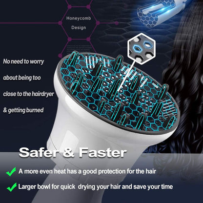 Universal Hair Diffuser, Hair Dryer Diffuser Attachment for Curly and Natural Wavy Hair, Professional Blow Dryer Diffuser, Adjustable from 1.4 Inch to 2.6 Inch