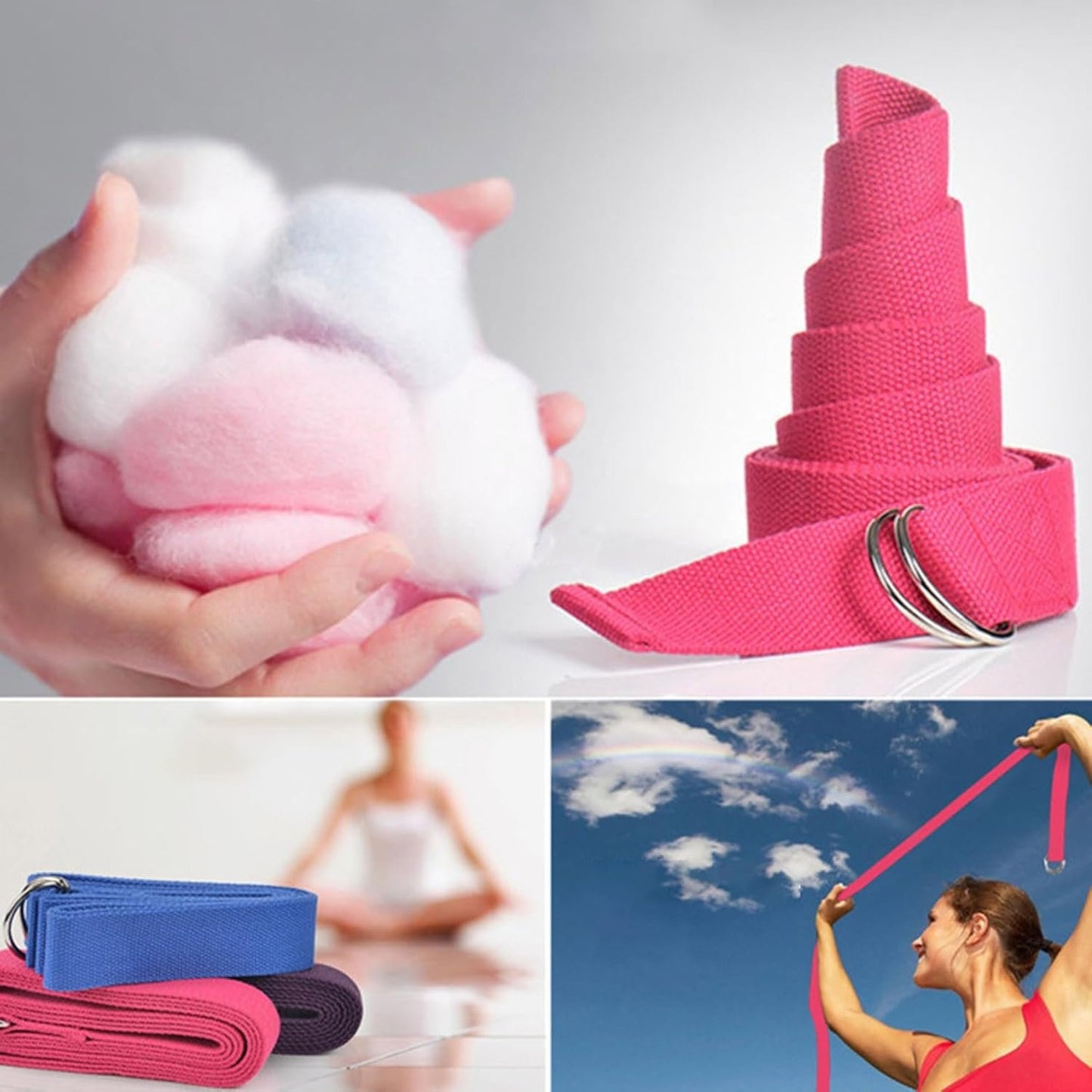 Pilates Essentials Kit for Women, Yoga Sets Pilates at Home Equipment Pilates, Magic Ring Booty Bands for Working Out Glutes Yoga Ball 25cm Figure 8 Resistance Band for Stretching