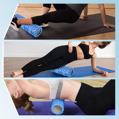 oolong High-Density Foam Roller for Deep Tissue Massage, Muscle Recovery & Myofascial Release – Portable Gym, Yoga, Fitness Therapy Roller for Back, Legs, Shoulders (Blue)