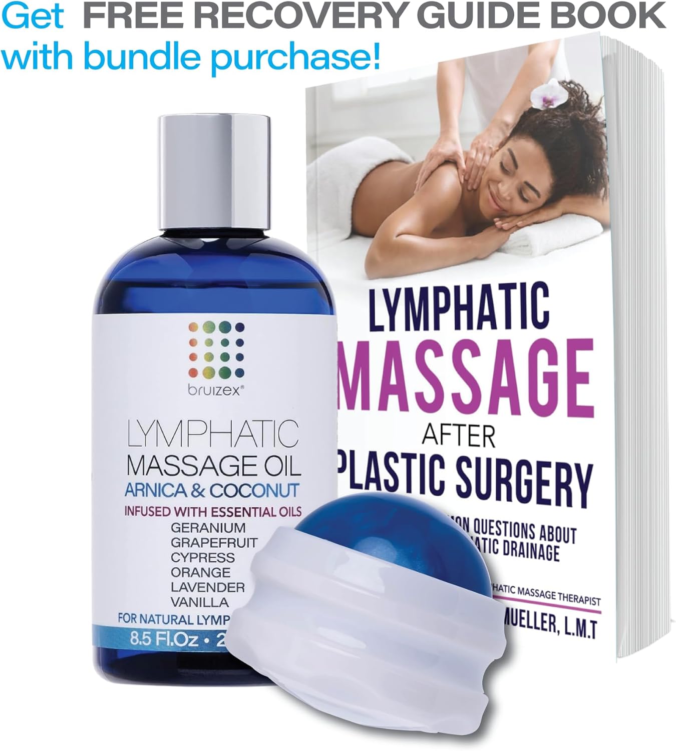 Lymphatic drainage massager Fibro Roller for lymphatic massage and fibrosis control I For post surgery recovery after 360 Lipo, Tummy Tuck, BBL I Works with lipofoam, foam pads, compression garment, Pillow, Faja I by Bruizex