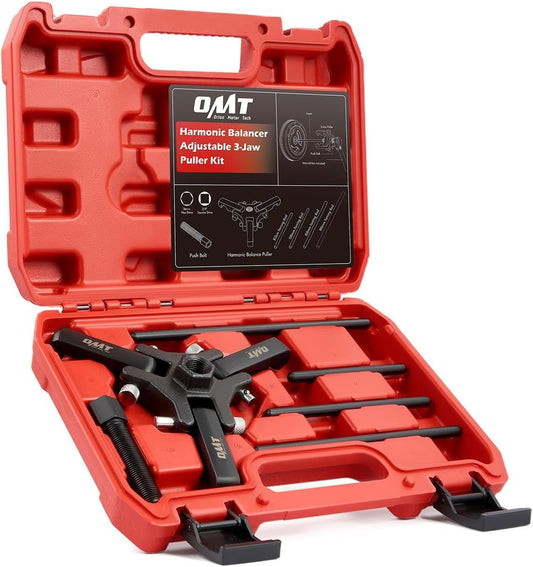 Orion Motor Tech Harmonic Balancer Puller Kit, Professional Automotive Tool Set for Removing Harmonic Dampers & Balancers, 3 Jaw Pulley Puller Set Compatible with Chevy GM Chrysler Cadillac Ford More