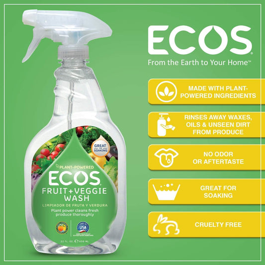 Earth Friendly Products Fruit and Vegetable Wash, 22 Ounce (Pack of 2)