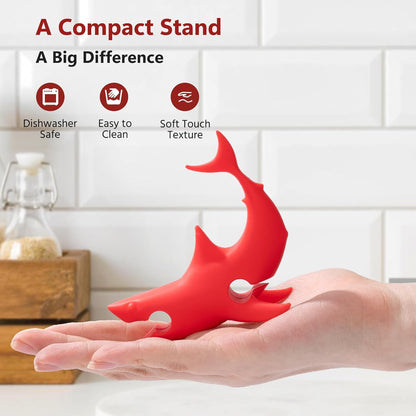 Li&Zhao Silicone Spoon Rest - 3 PCS Shark Spoon Rest for Stove Top Utensil Rest Kitchen Spoon Holder for Stove Organizer Cooking Gifts Kitchen Gifts