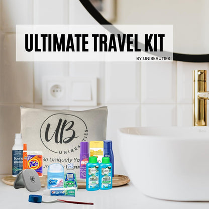 Travel Essentials: Travel Size Products bundle with mini travel essentials for women including mini deodorant travel size mouthwash & travel hairspray, skincare set & even laundry stain remover
