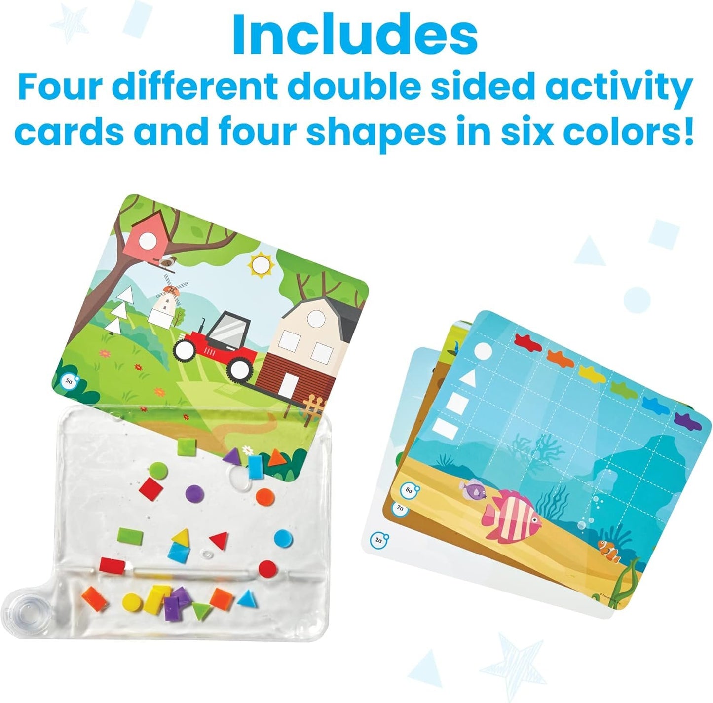 Learning Resources Multicolour Sensory Toy - Shapes & Colours - Improves Hand-Eye Coordination & Fine Motor Skills - Includes 1 Pad, 24 Shapes, 8 Activity Cards & Guide - Ages 3+