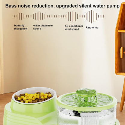 Pet Water Dispenser, Dog Food Dispenser Automatic, Tilt Cervical Support, Quiet Design, Feeding & Watering Supplies for Home Use