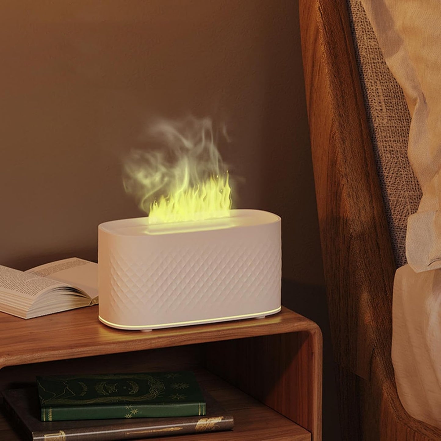 Flame Air Diffuser | Flame Humidifier with Auto Shut-off and USB Charging, 2 Spray Modes Aroma Fire Pit Diffuser Humidifier Flexible Humidity Control Diffuser for