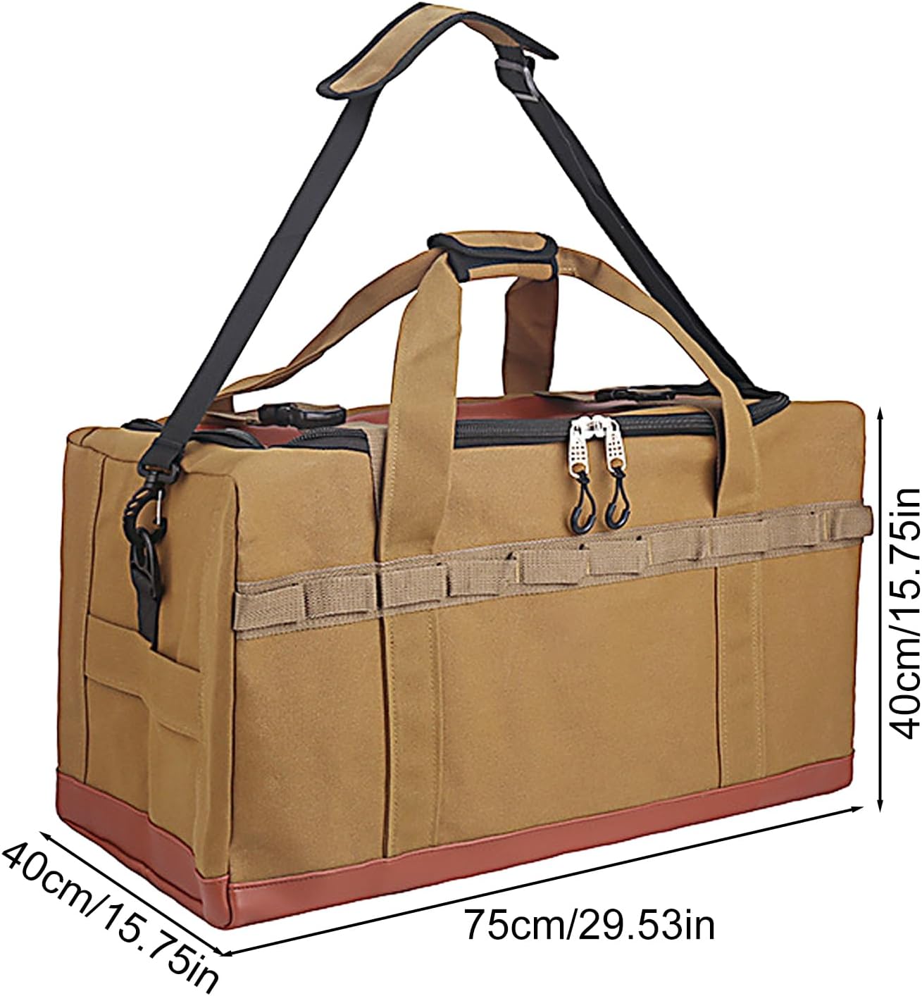 Mimoqk Camping Storage Bag, Outdoor Organizer, Waterproof Gear Case, Heavy-Duty Design, Ampia Capacity, Portatile per Kitchen, Vehicle, Hiking, Travel, Adventure and More, marrone, Se référer au