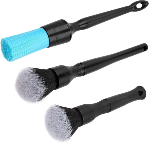 Ultra- Soft Car Detailing Brush Set, Auto Detail Brush Kit for Elegant Surfaces, Interior Exterior No Scratch for Cleaning Air Vent Engine Bay Emblems Dashboard Seat Wheel, Engine, Wheel Nutâ€¦