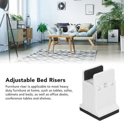 lvifloae Furniture Risers White Furniture Support Tube Adjustable Bed Height Support Tube with Screw Clip Rubber Sofa Bed Support Tube Suitable for (White)