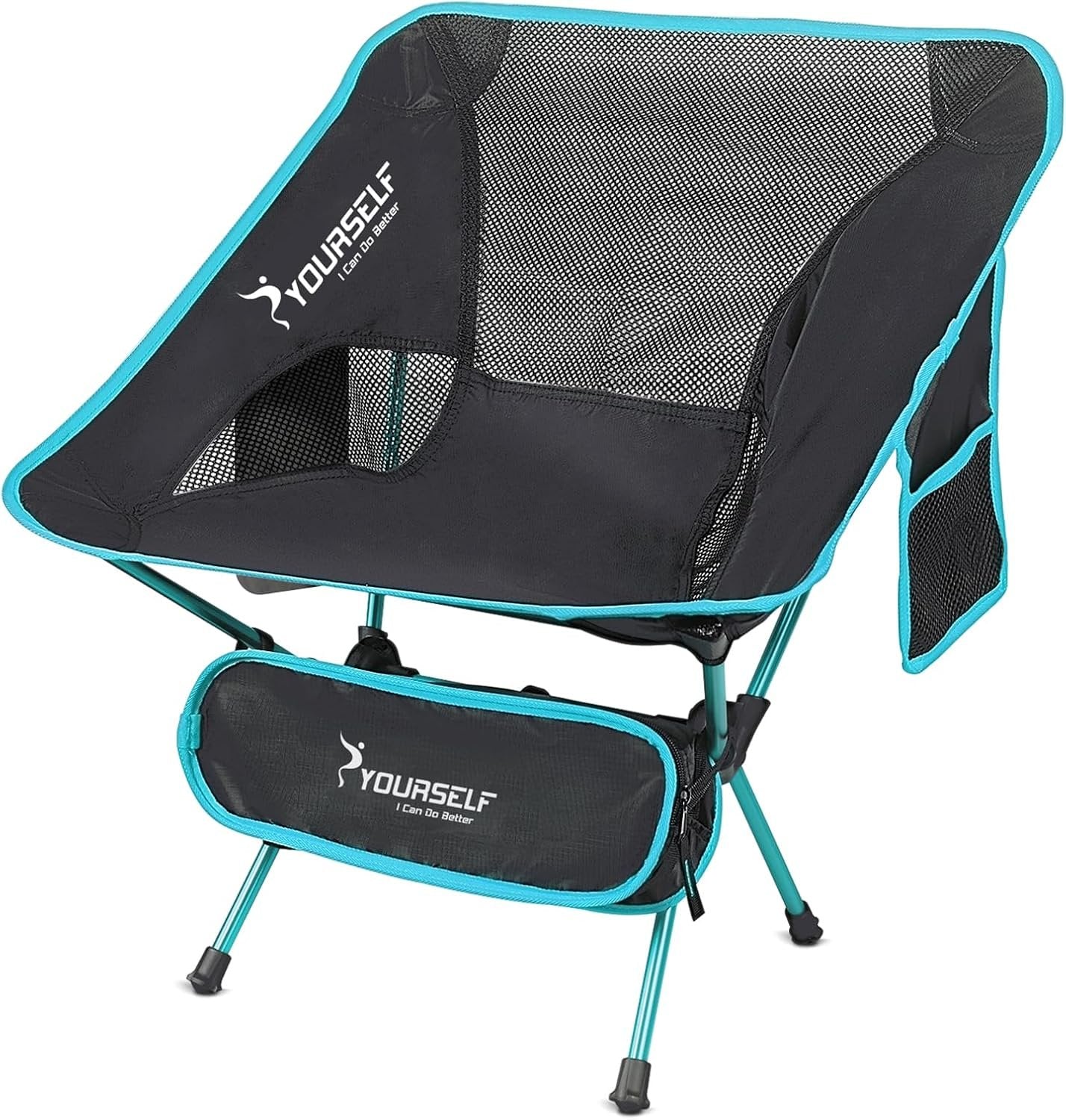 SYOURSELF Camping Chairs, Folding Camping Chair, Folding Chairs Outdoor, Lawn Chairs, Beach Chair, Portable Camping Chair Ultralight Lightweight Comfy Camp Chairs for Adults (Ablue)