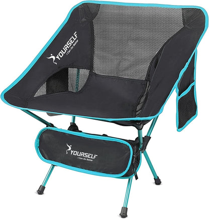 SYOURSELF Camping Chairs, Folding Camping Chair, Folding Chairs Outdoor, Lawn Chairs, Beach Chair, Portable Camping Chair Ultralight Lightweight Comfy Camp Chairs for Adults (Ablue)