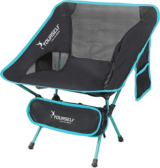 SYOURSELF Camping Chairs, Folding Camping Chair, Folding Chairs Outdoor, Lawn Chairs, Beach Chair, Portable Camping Chair Ultralight Lightweight Comfy Camp Chairs for Adults (Ablue)
