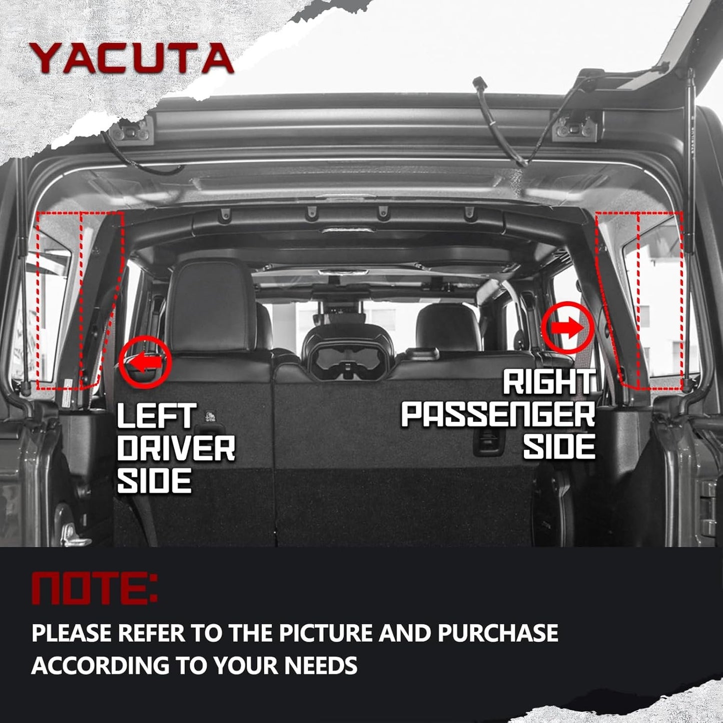 YACUTA Roll bar storage box/Rear Trunk Side Storage Box for 2018-2024 Wrangler JL JLU 4-Door|Metal material|1PCs(Drive side).