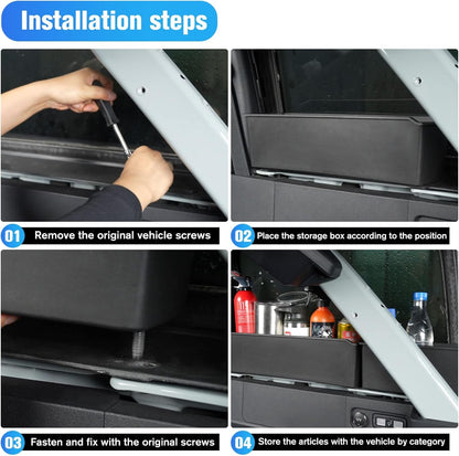 LitMiRaCle Trunk Storage Tray Organizers Rear Cargo Side Box is Applicable to Ford Bronco 2021 2022 2023 4 Door, Trunk Storage Box, Internal Accessories, Black Matte Finish