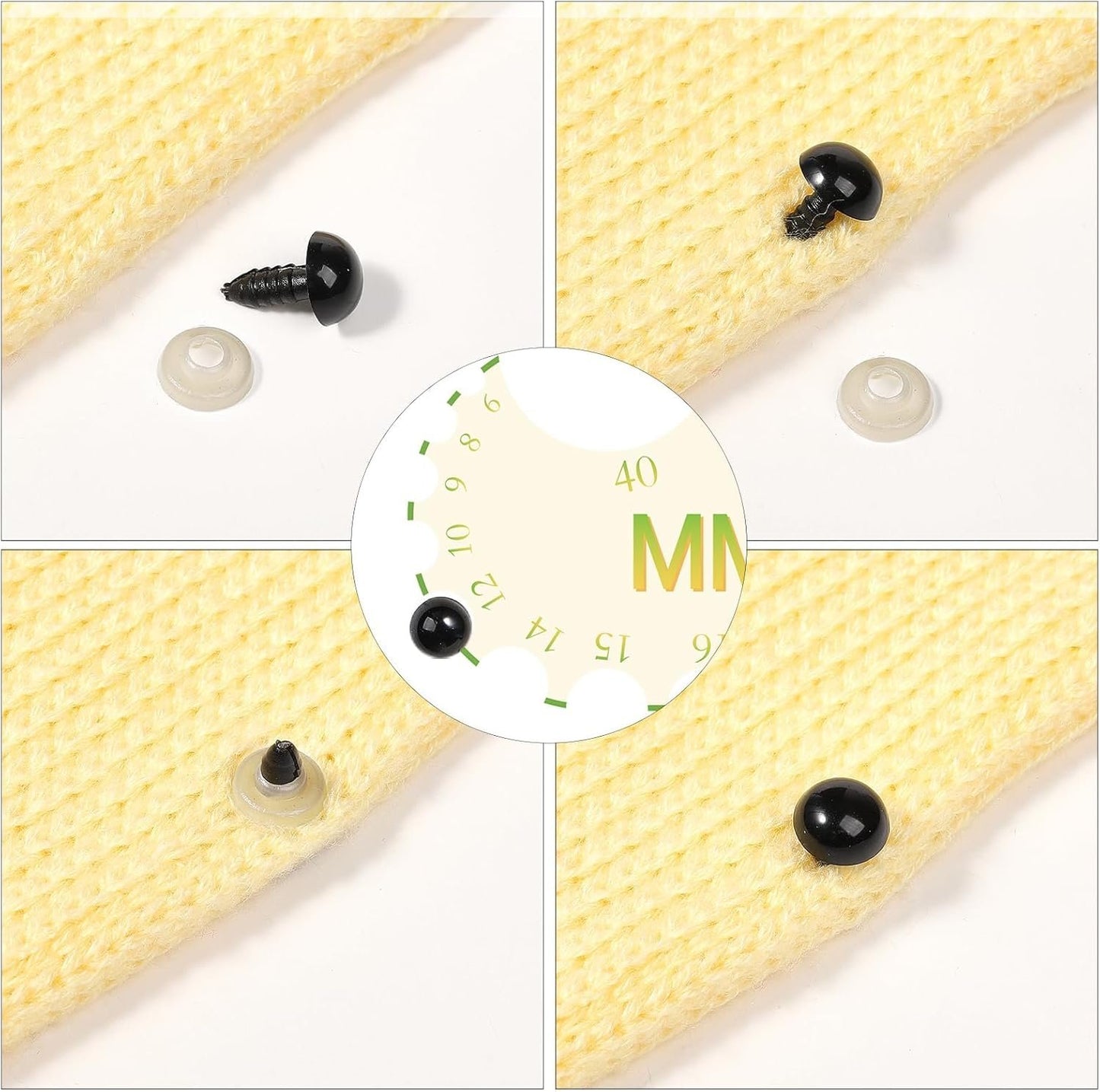 MUCUNNIA 700 PCS 6-14 MM Safety Eyes Crochet with Washers and Size Tools Crochet Eyes for Animals Safety Eyes Amigurumi for Crochet Animals Craft Eyes for DIY Making Soft Toy Easter
