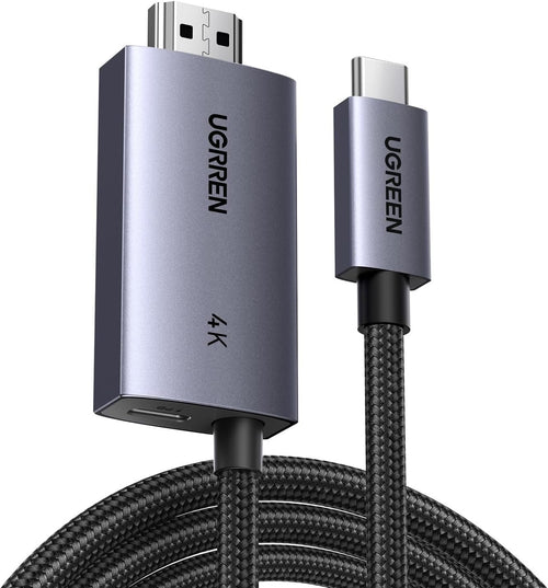 UGREEN 4K@60Hz Unidirectional USB C to HDMI Cable 2M with 100W PD Fast Charging Adapter 2-in-1 Thunderbolt Type C Compatible with iPhone 16 Pro Max, SteamDeck, MacBook, iPad, Galaxy S24, XPS