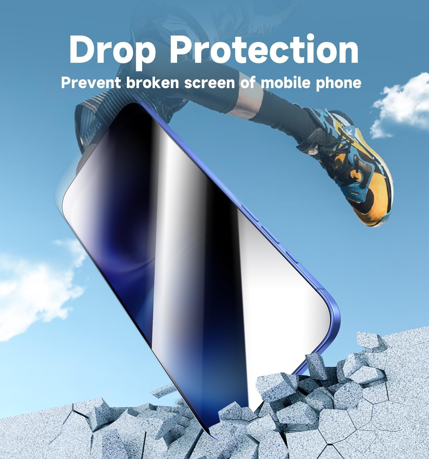 MAGIC JOHN 2 Pack for iPhone 16 (6.1) inch Privacy Tempered Glass Screen Protector, Auto Dust-Elimination, Bubble Free, Easy Installation