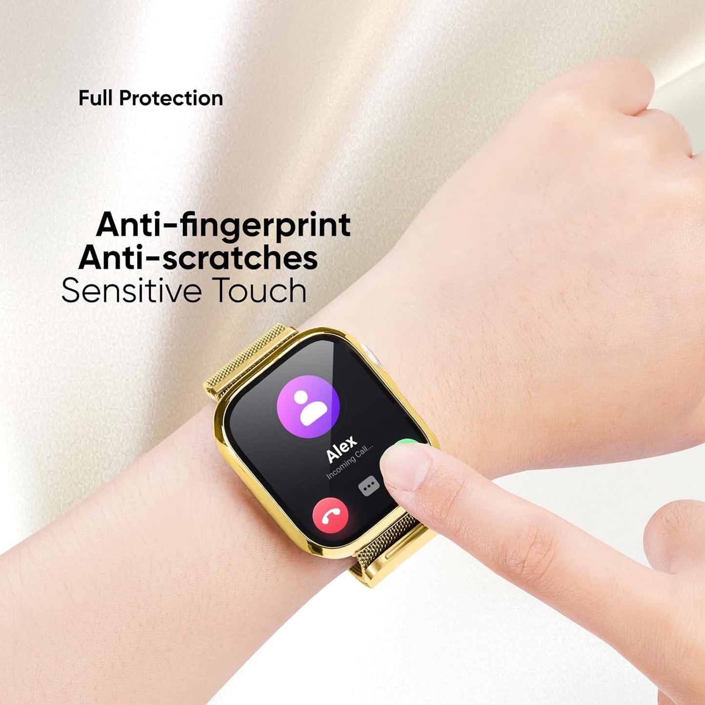 Stainless Steel Mesh Loop Compatible with Apple Watch Strap 40mm 41mm 44mm 45mm and Case with Screen Protector, Magnetic Bands with TPU Case for Bracelet Apple Watch Band Series SE 9 8 7 6 5 4 3 2 1