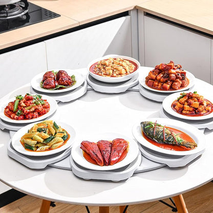 Electric Lazy Susan for Tabletop, Dining Table Rotating Food Tray, Multifunction 360 Degree Rotation Food Serving Tray for Kitchen Parties Gatherings (Sxhlsellerf6iexwy45k-11)