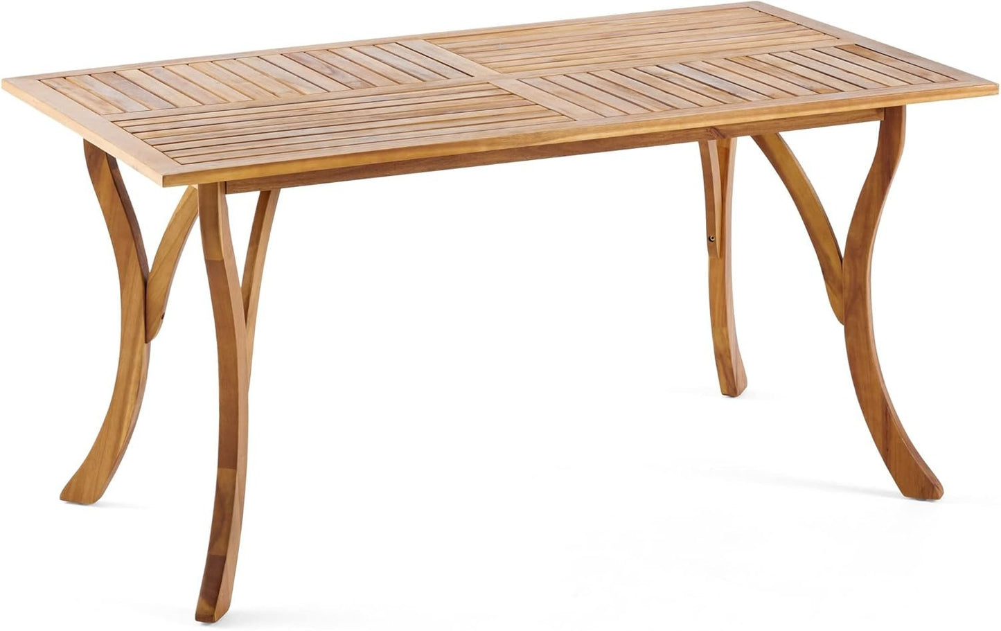 Great Deal Furniture 298194 Hestia Teak Finish Acacia Wood Rectangular Dining Table, Natural Staine