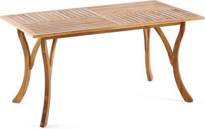 Great Deal Furniture 298194 Hestia Teak Finish Acacia Wood Rectangular Dining Table, Natural Staine