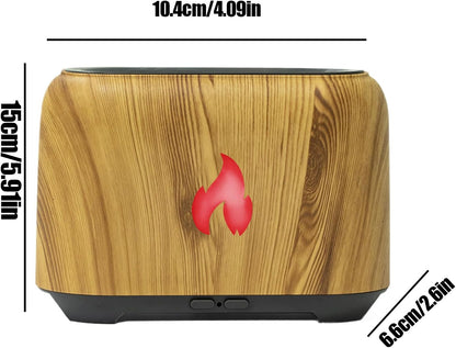 Multicolor LED Flame Mist Humidifier and Aromatherapy Diffuser - Ultra-Quiet 150ml USB-Powered Cool Mist Humidifier with 7-Color Light Effects for Bedroom, Office, Home, and Car