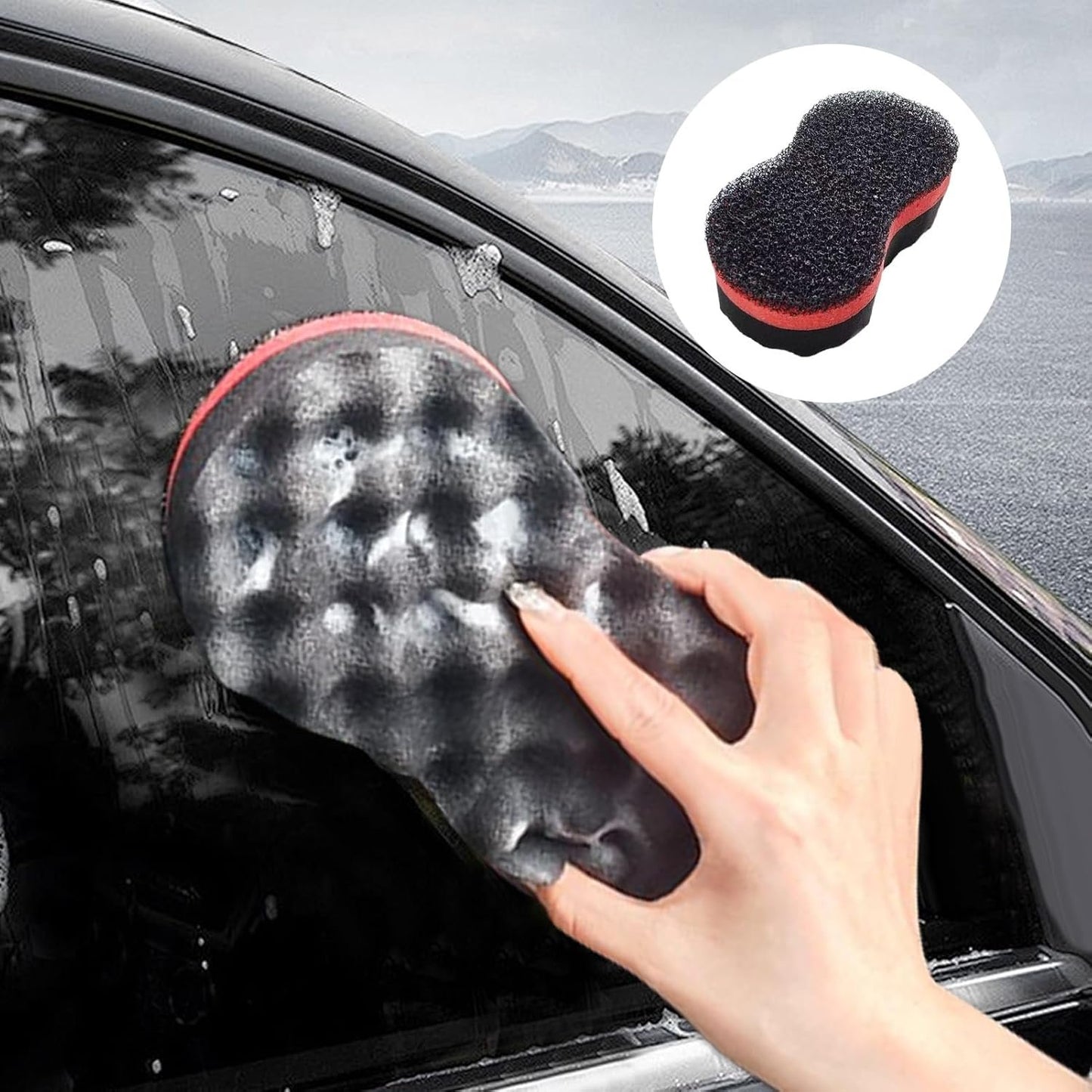 Car Sponge, Cotton Applicator Pads, Honeycomb Wax Buffing Sponges, Detail Cleaning and Polishing Tool, Durable Auto Care Accessories, Ideal for Car Wash, Detailing, Maintenance