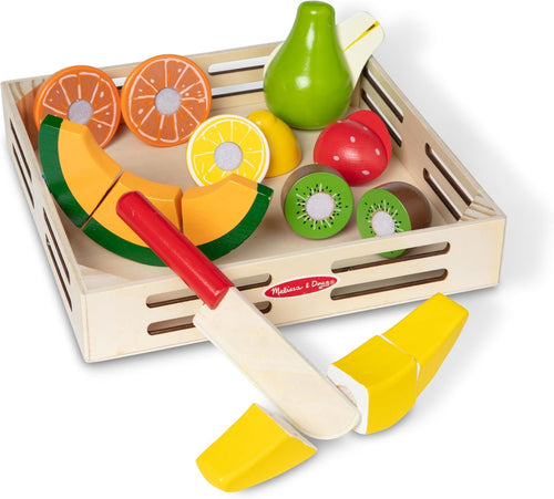 Melissa & Doug Cutting Fruit Set - Wooden Play Food Kitchen Accessory, Multi | Pretend Play Kitchen Accessories, Wooden Cutting Fruit Toys For Toddlers And Kids Ages 3+