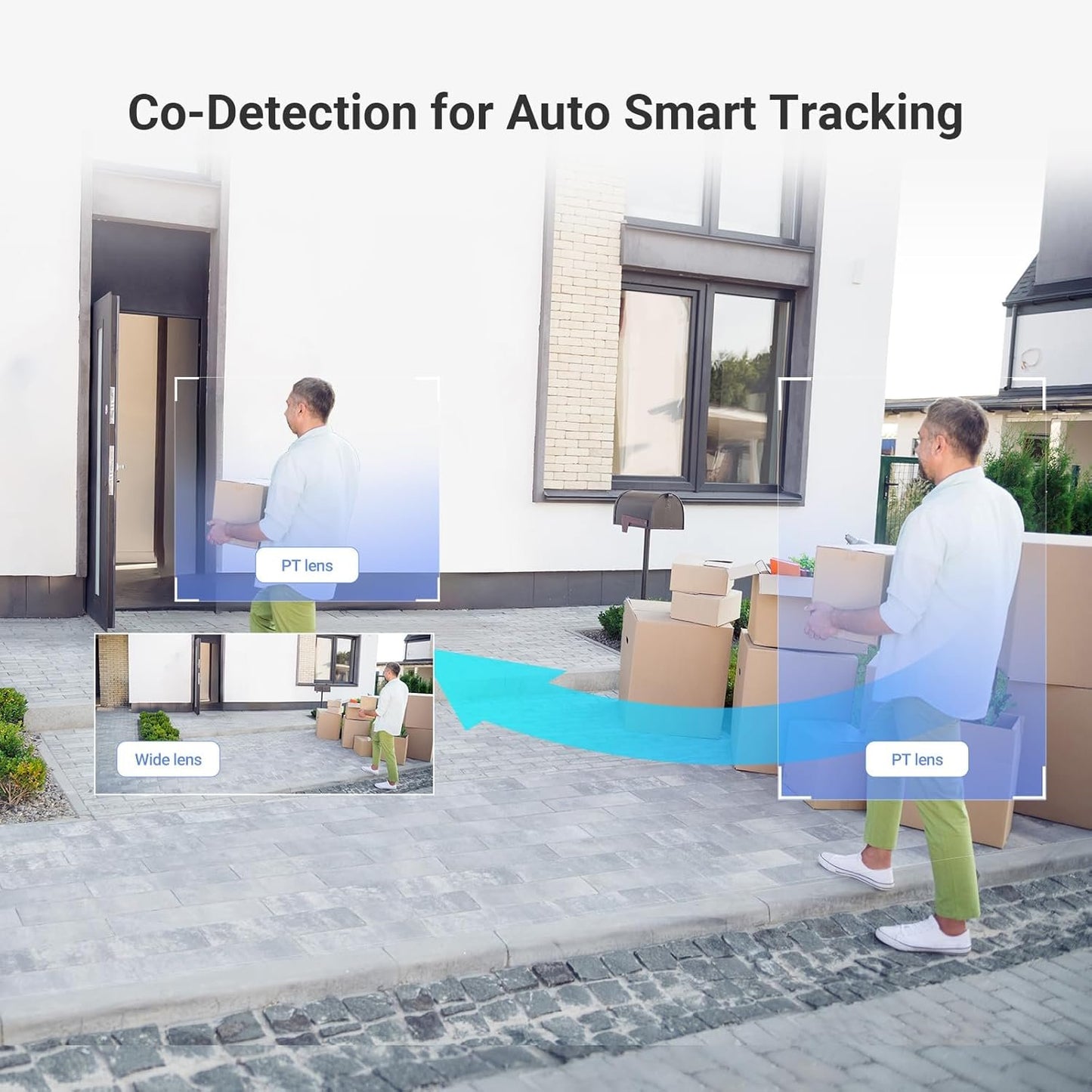 EZVIZ H9c 2K Dual-Lens Outdoor Security Camera, 360Â° PTZ WiFi Home Surveillance Camera, Human/Vehicle Detection, 40M Color Night Vision, Waterproof, Enhanced Dual Wi-Fi Antennas