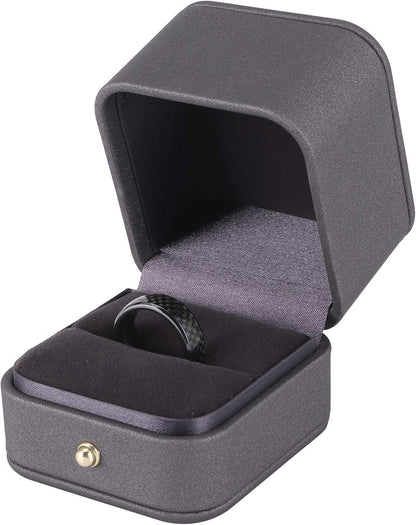 Tesla Smart Ring Black Carbon Fiber Smart Finger Keyring with Box Fit for Tesla Model X/S (12)