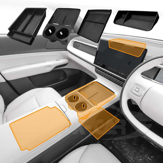 X-CAR Centre Console Organizer Tray Set for Xpeng G6 2024-Onwards Armrest Storage Box Cup Holder Car Interior Accessories
