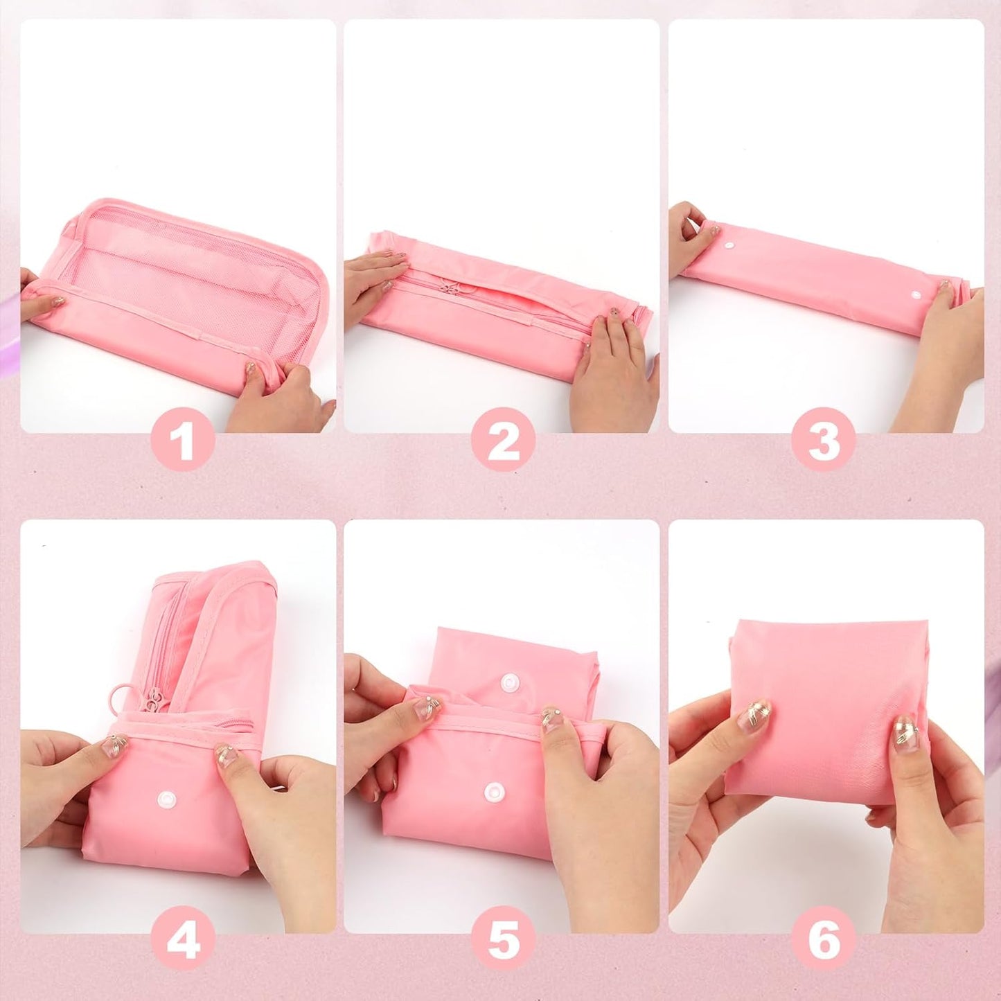RISVOWO 7 Pieces Packing Cubes, Suitcase Organizer, Travel Suitcase Organizer, Travel Organizer, Storage Bag Organizer, Storage Suitcase Set, for Clothes, Shoes, Cosmetics (Pink)