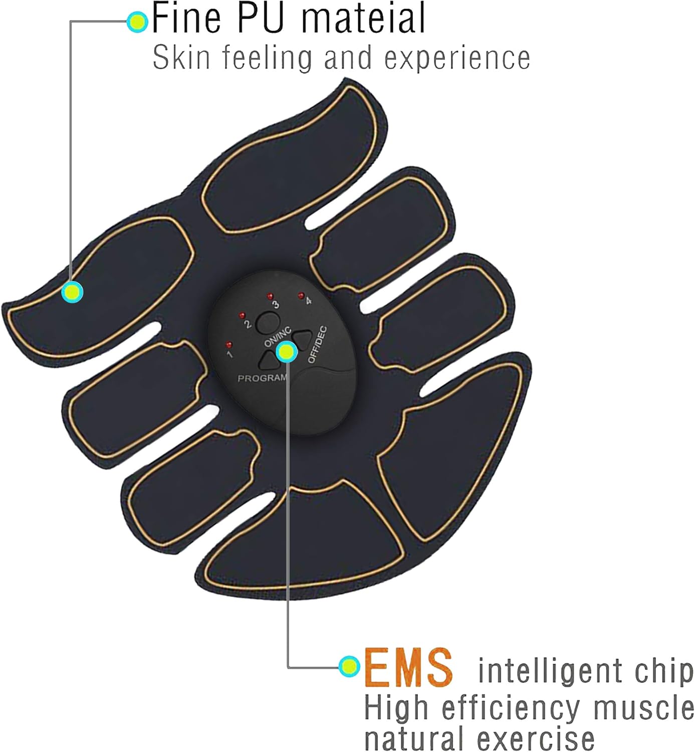 ESERT Muscle Toner Abs Stimulator with 12pcs Free Gel Pads - Portable Muscle Trainer - Ultimate Abs Stimulator for Men Women - Workout Belt Body Training Gear Gym Fitness Equipment - Full Set for Abdomen Waist Arm Leg Training