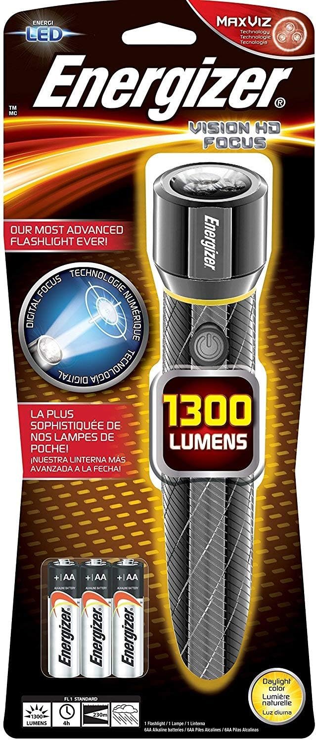 Energizer LED Tactical Metal Flashlight, Ultra Bright High Lumens, Durable Aircraft-Grade Metal Body, IPX4 Water-Resistant, 3 Modes