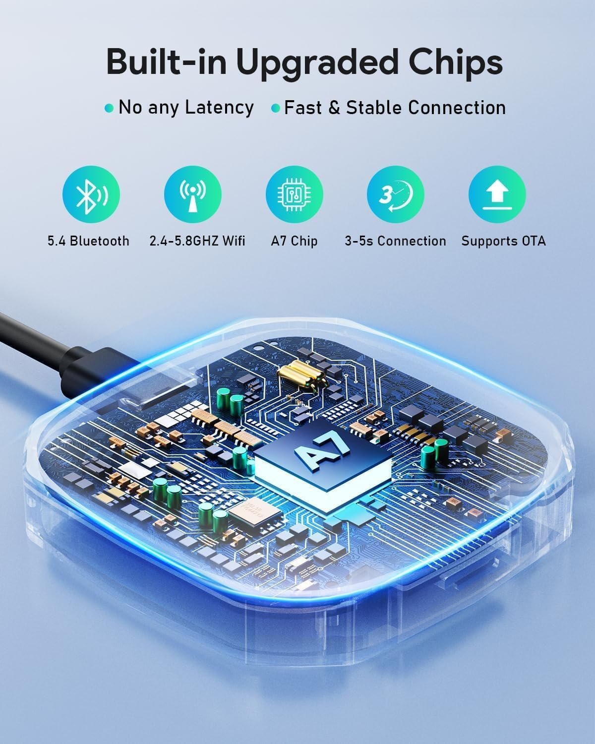 FAHREN 3rd-Gen Wireless CarPlay Adapter & Android Auto Adapter, Support Netflix/YouTube/TF Card, Car Play Wireless Adaptor for Apple&Android, Plug and Play, Fit with iPhone 8+/iOS10+/Android 11+