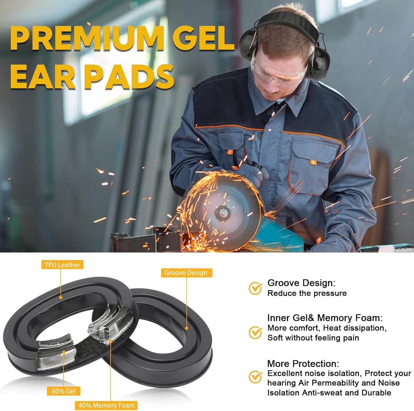 Kalence Bluetooth 5.4 Hearing Protection with 120H Working Time, 1200mAh Rechargeable Battery Ear Protection Headphones