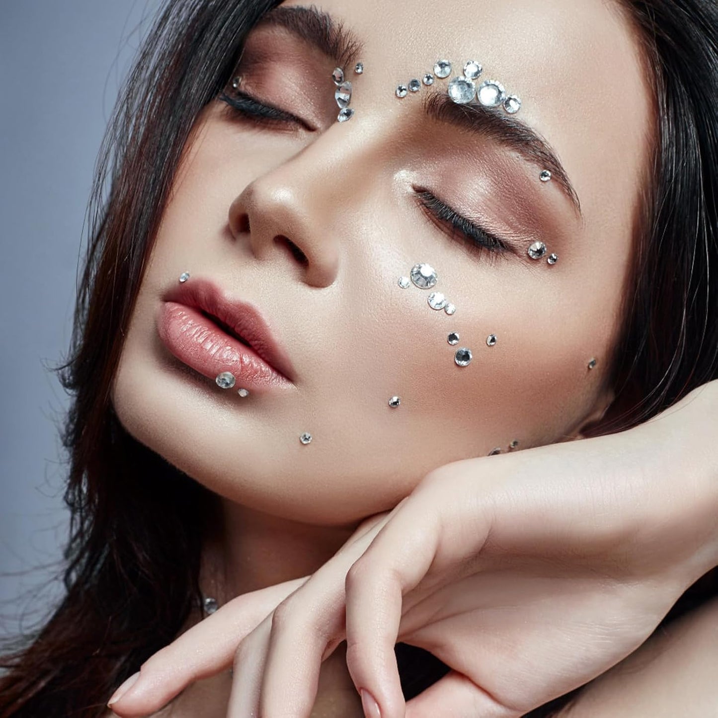 RTRTGS 5 Sheets Make Up,Glitter Gems Stickers for Face,Rhinestones Stickers for Face,Self Adhesive Rhinestones,for Face Make Up Accessories for Festival and Decoration