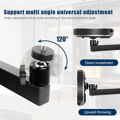 letuxaamz Wall Projector Stand, Three Arms Metal Multi-Angle Adjustable Projector/Monitor Mount with 1/4 Inch Screw Interface Articulated Arm