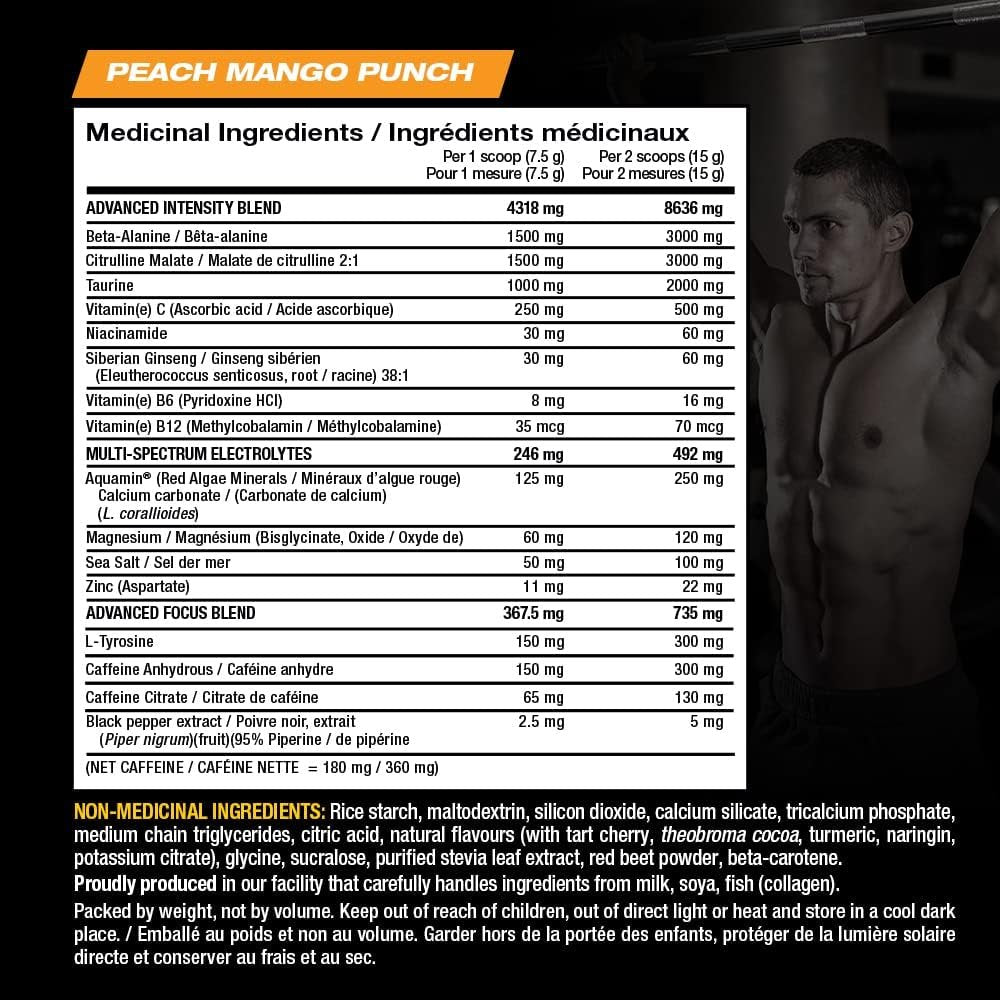 PVL Gold Series Domin8 Sport | pre-workout Superfuel | Peach Mango Punch | 225 G