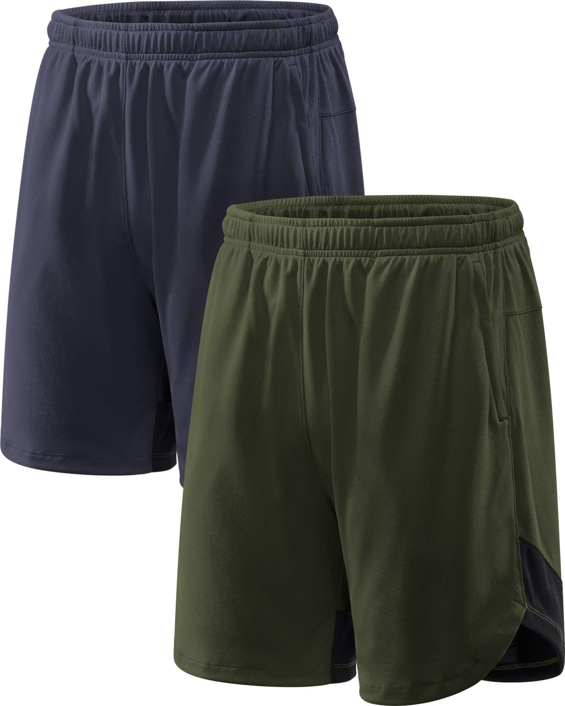 ATHLIO Men’s 1~2 Pack Athletic Shorts | Quick Dry Mesh Running & Training Shorts with Pockets