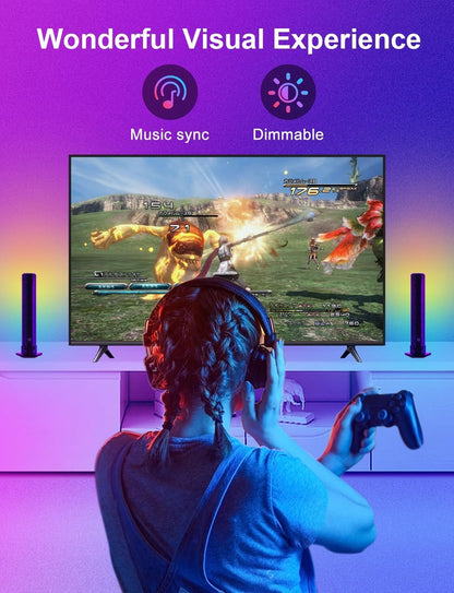 ZUUKOO LIGHT Smart LED Light Bar, RGB Smart LED Lamp with 19 Dynamic Modes and Music Sync Modes, TV LED Backlight, Mood Lighting, Ambient Lighting for Gaming, Movies, PC, TV, Room Decoration