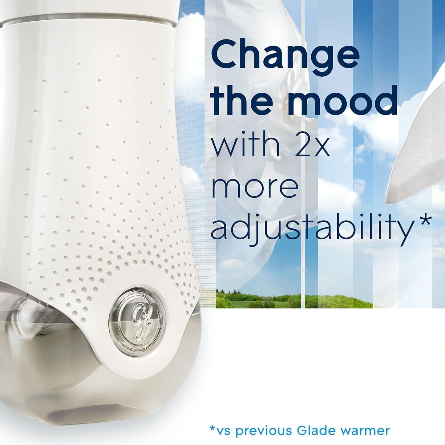 Glade PlugIns Air Freshener Starter Kit, Scented and Essential Oils for Home and Bathroom, Clean Linen, 2 Warmers and 6 Refills